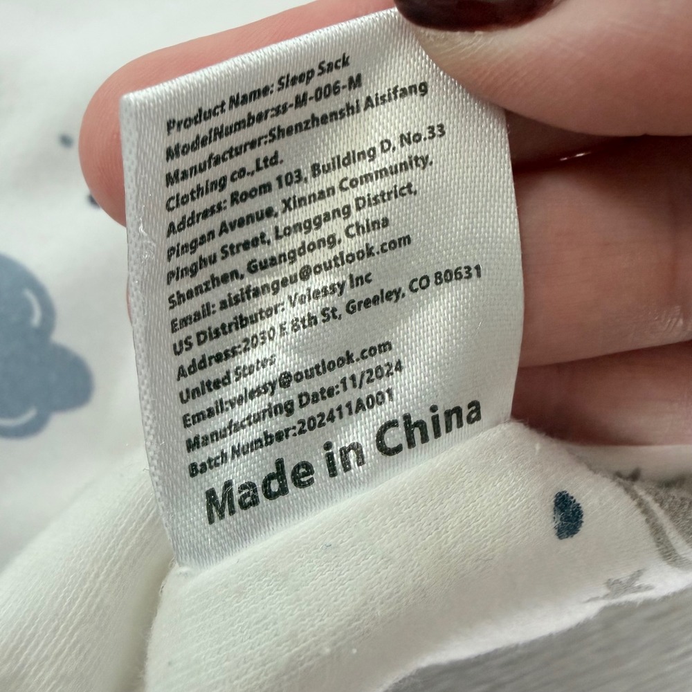 Yoefoss Baby Sleep Sack 6-12 Months Blue Cloud Moon Minky Lined SS-M-006-M - Picture 7 of 11